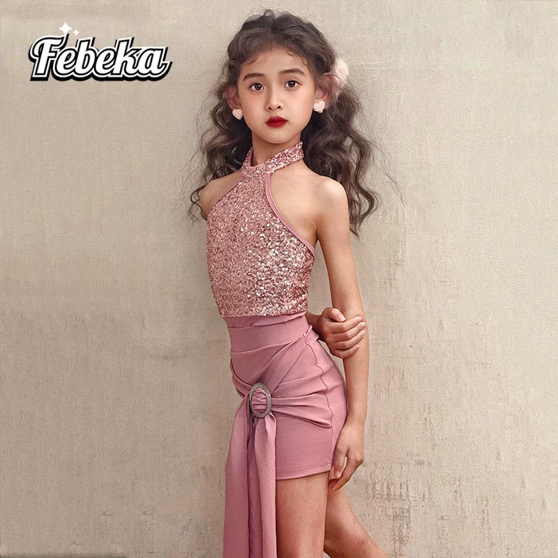 

2026 New Women's Latin Dance Costume, Premium Kids' Training Uniform, Spring & Summer Children's Performance Ensemble