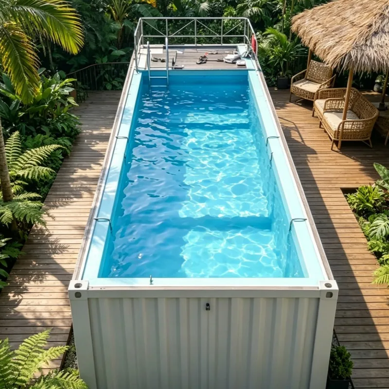 Customized Modular Container Pool Quick Assembly System Backyard Above Ground Pool Summer Family Entertainment Center
