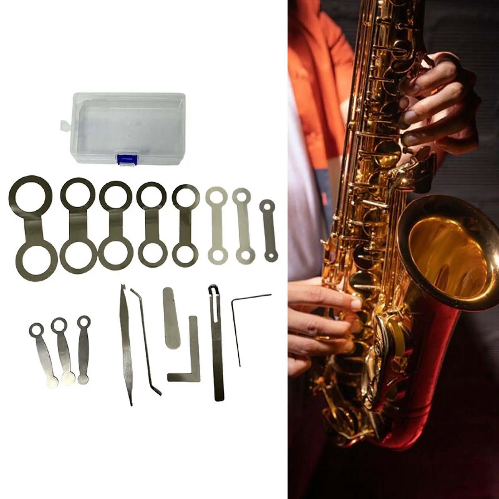 

17x Saxophone Repair Maintenance Tools Woodwind Instrument Maintenance Tools Practical Spring Hook Key Cover for Oboe Piccolo