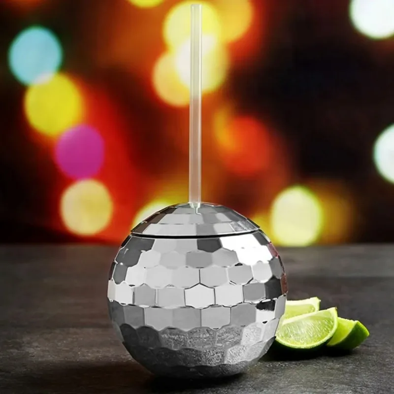 

Disco Shiny Ball Cups with Straws, Bachelorette Party Decoration, Cocktail Cup, Drink Bottle, Beach Pool Supplies