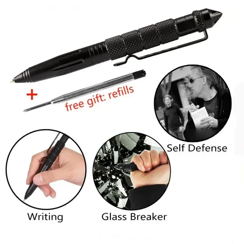 Self Defence Tactical Pen Pocket Aluminum Anti skid Military Pen Tungsten steel head Defense Pen Glass Breaker Survival Kit Pens