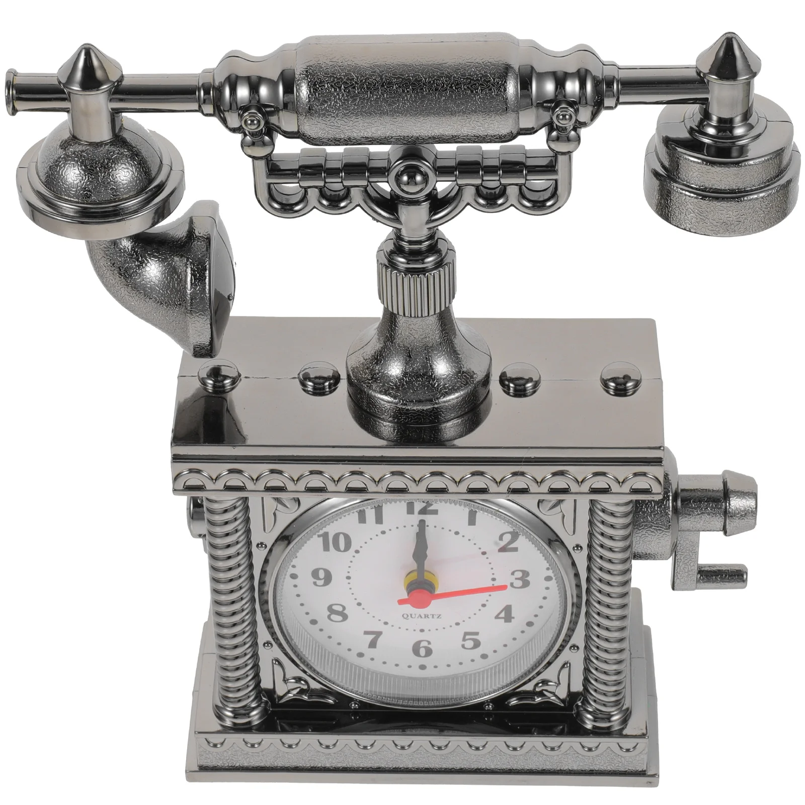 

Retro Telephone Clock Vintage Toy Model Kids Plaything Desk Decor Lightweight Compact Home Office Use Simulated Phone nament