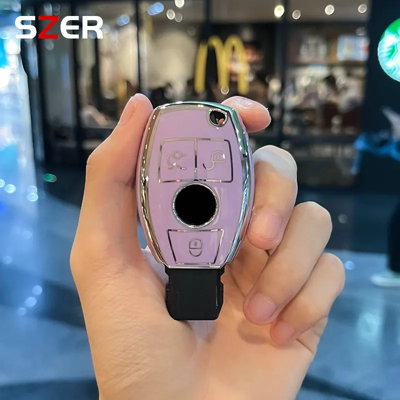 TPU Car Remote Key Cover Case Shell Fob For Mercedes Benz W205 W213 W204 W176 W212 W177 GLC CLA AMG A B C E S G Class Keychain