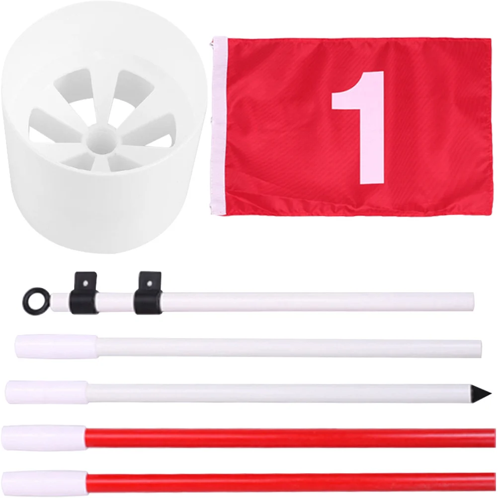 

1Set Golf Practice Flagstick Portable Flagpole Hole Cup Training Prop for Backyard Putting Golf Accessory Flagstick