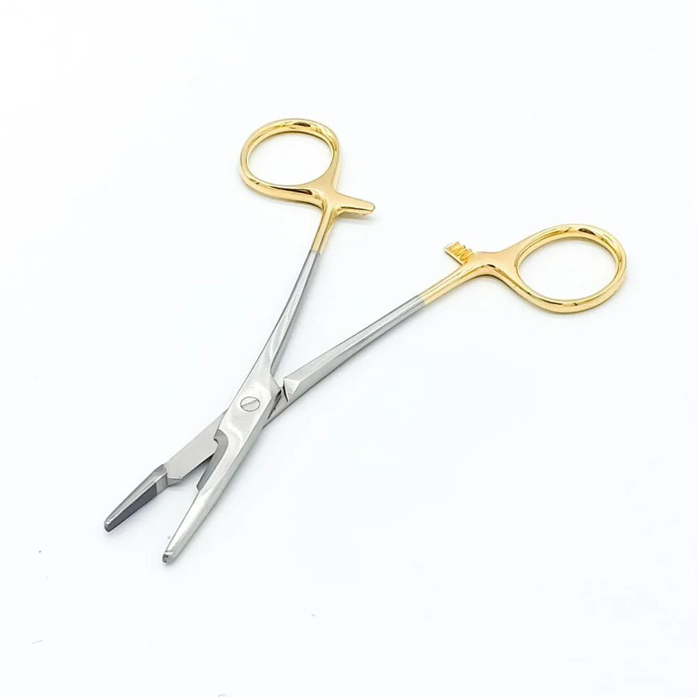 TC olsen-hegar-Soporte de aguja reutilizable alemán, tijeras de sutura, implantes ortopédicos veterinarios, pinzas quirúrgicas de pesca, 12,5 cm