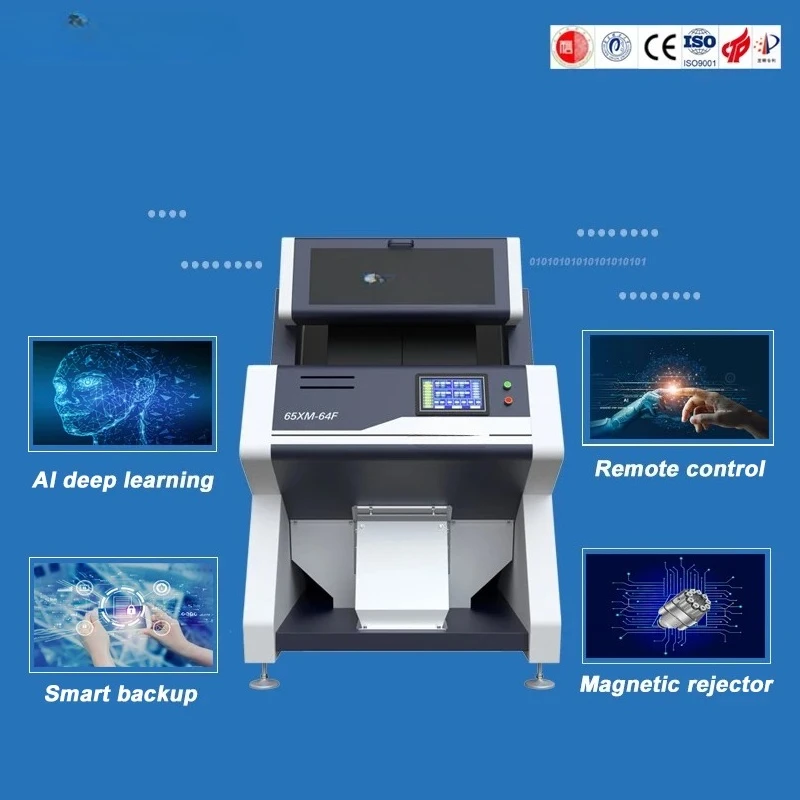 Mini Intelligent Rice Color Sorter Grain Coffee Peanut Peel Garlic Color Selector Beans Color Sorting Machine