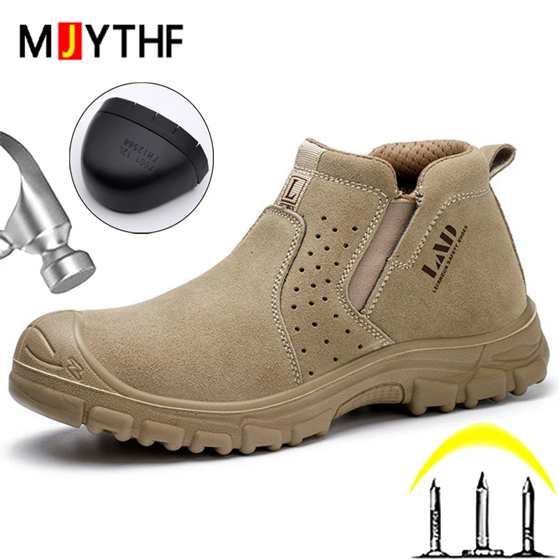 Men's Heat-resistant Welding Shoes Work Boots Steel Toe Shoes Security Indestructible Shoes Puncture-Proof Work Safety Shoes