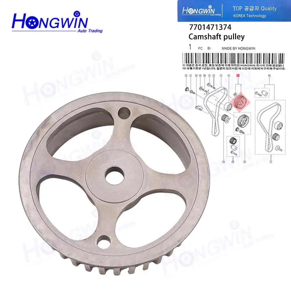 2PCS 7701471374 1302400QAA Engine Camshaft Pulley 7700274413 For RENAULT AVANTIME CLIO I II III KANGOO LAGUNA MASTER