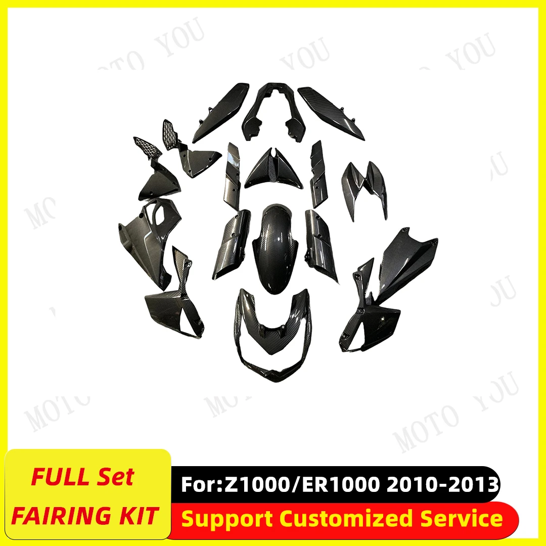 

Motorcycle Injection mold Full Fairing Kit fit For Kawasaki Z1000 ER1000 2010-2013 body Carbon Fibre Paint
