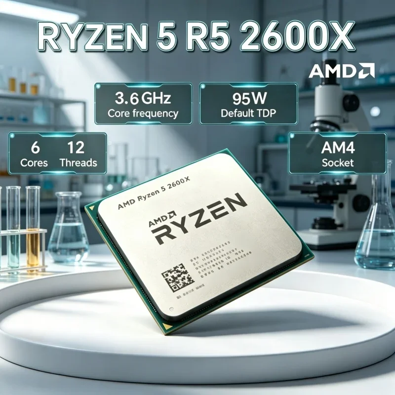 High Frequency AMD Gaming Desktop CPU Ryzen 5 R5 2600X 6-Core 12-Thread 3.6GHz 95W LGA AM4 Without Package