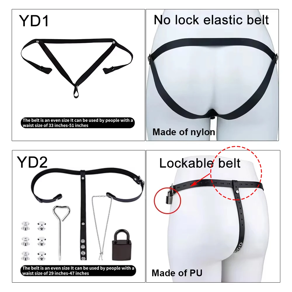 NSFU Black/Red Male Chastity Belt PU Material Cock Lock Assisted Restraint T-Pants Harness Sexy Accessories Sex Toy For Men 18+ - view 2