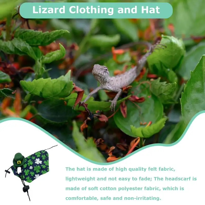 Disfraz de mascota del Día de San Patricio, capa y gorra con patrón de trébol verde, disfraz de Cosplay del Festival irlandés, traje de Animal PEQUEÑO para lagarto