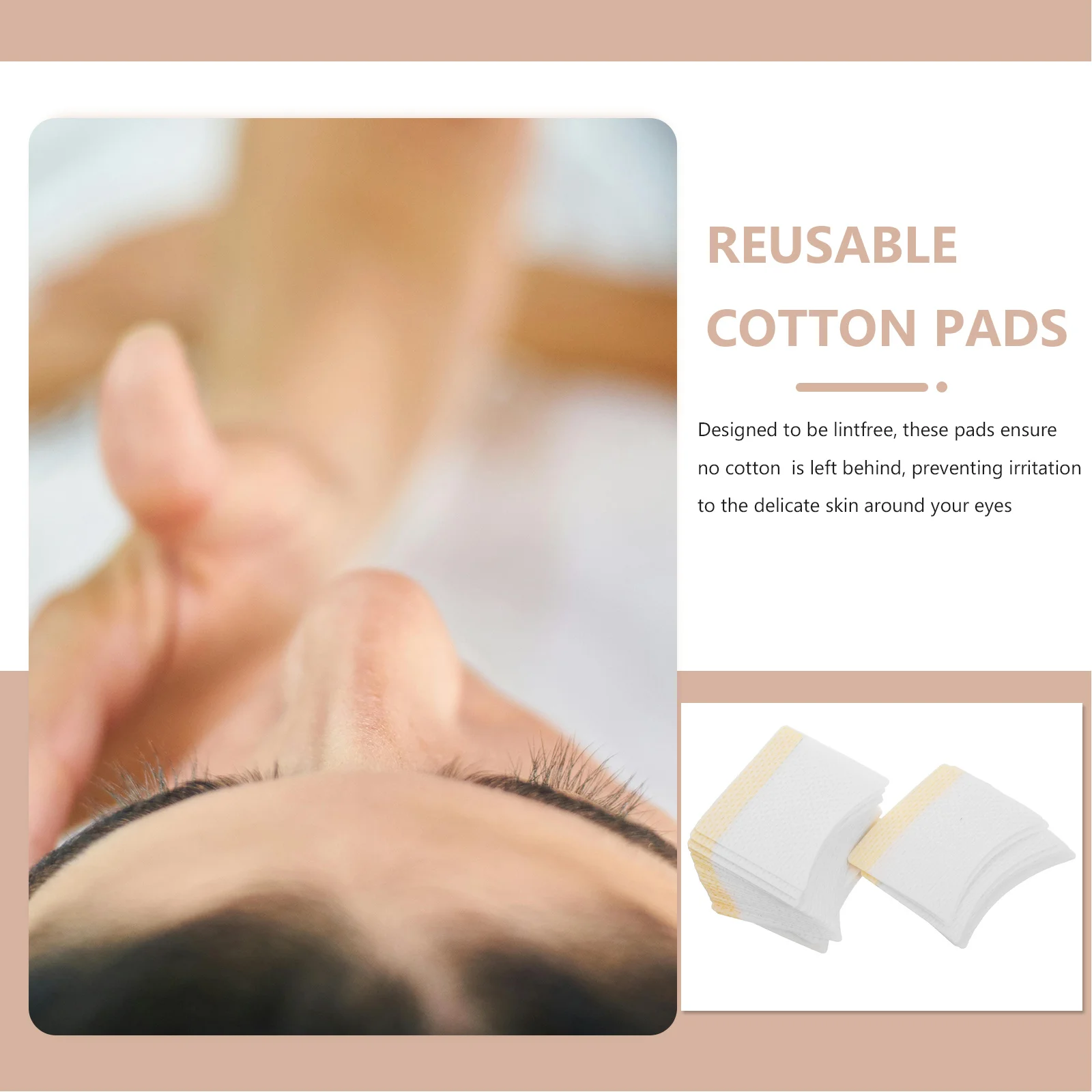 40Pcs Eyelash Extension Remover Pads Disposable Cotton Under Eye Lash Patch for Lash Perming Tinting Glue Cleaning Makeup