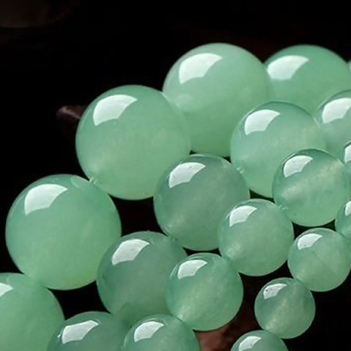 

Natural 6/8/10/12MM Light Green Jade Round Gemstone Loose Beads 15" Strand