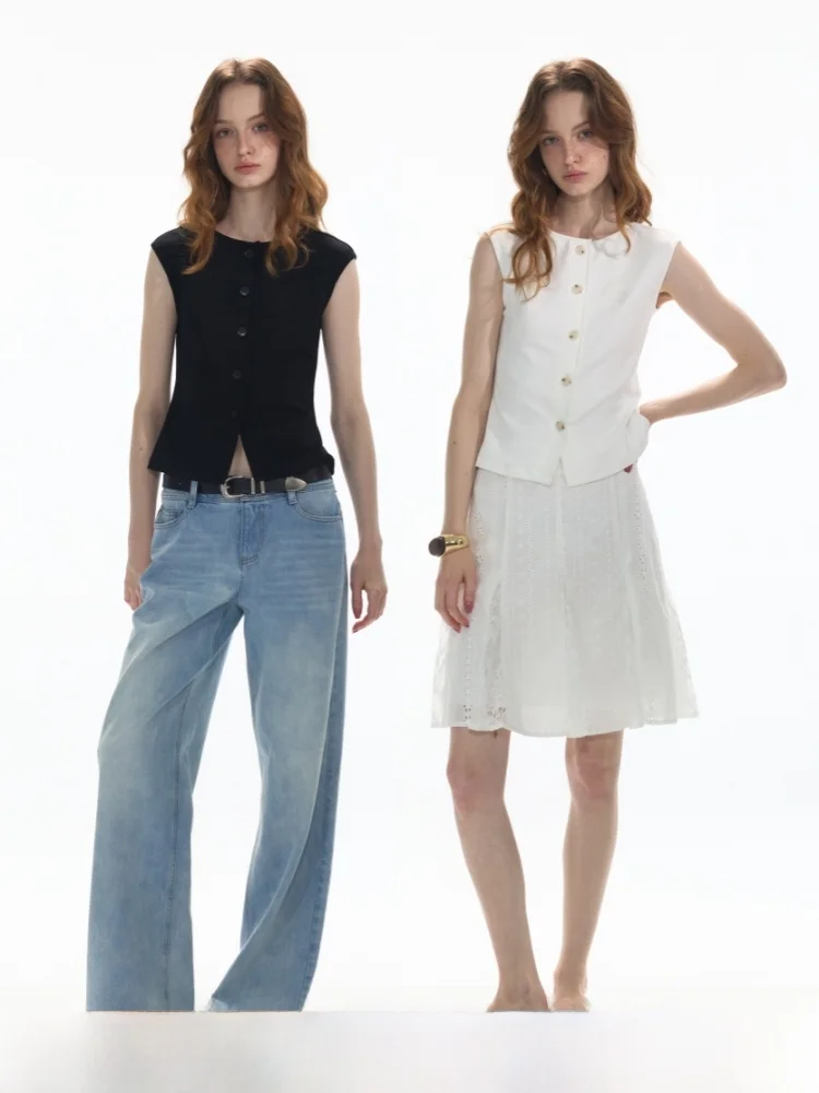 

Жилет Faith Svel с пуговицами спереди, черно-белый, для повседневной носки, приталенный, из хлопка, женская верхняя одежда, цельный.