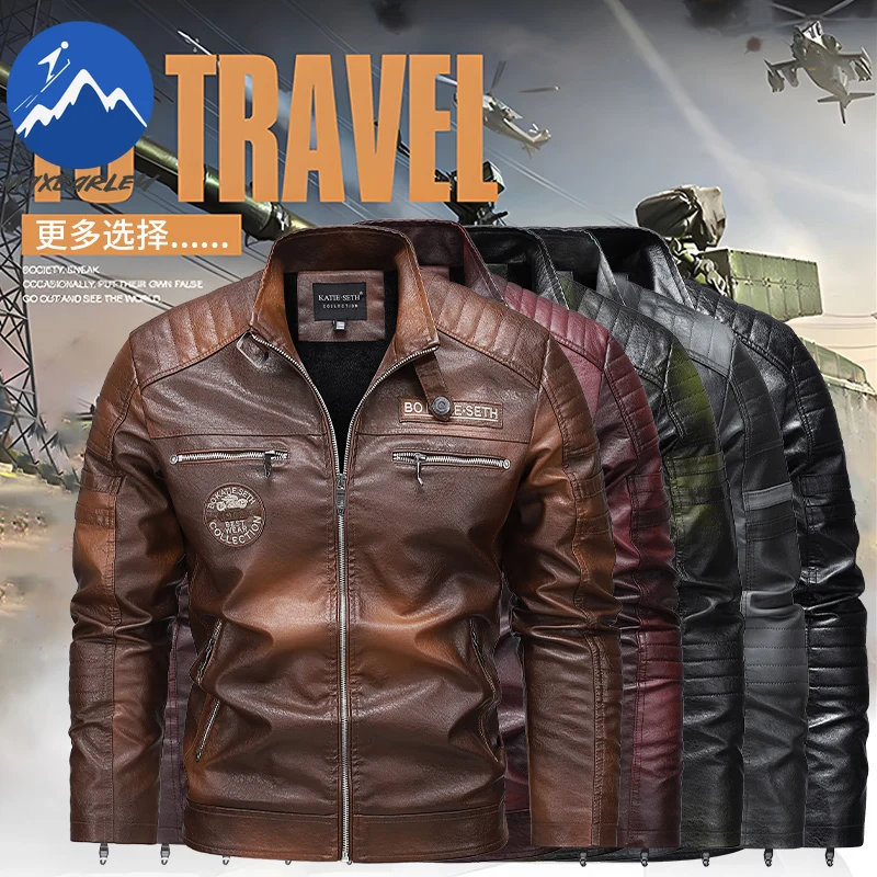 

Maxbarley Vintage Moto Leather Jackets Men 2025 Winter Luxury fleece-lined Warm PU Leather Coat Street Trendy Motorcycle Jacket