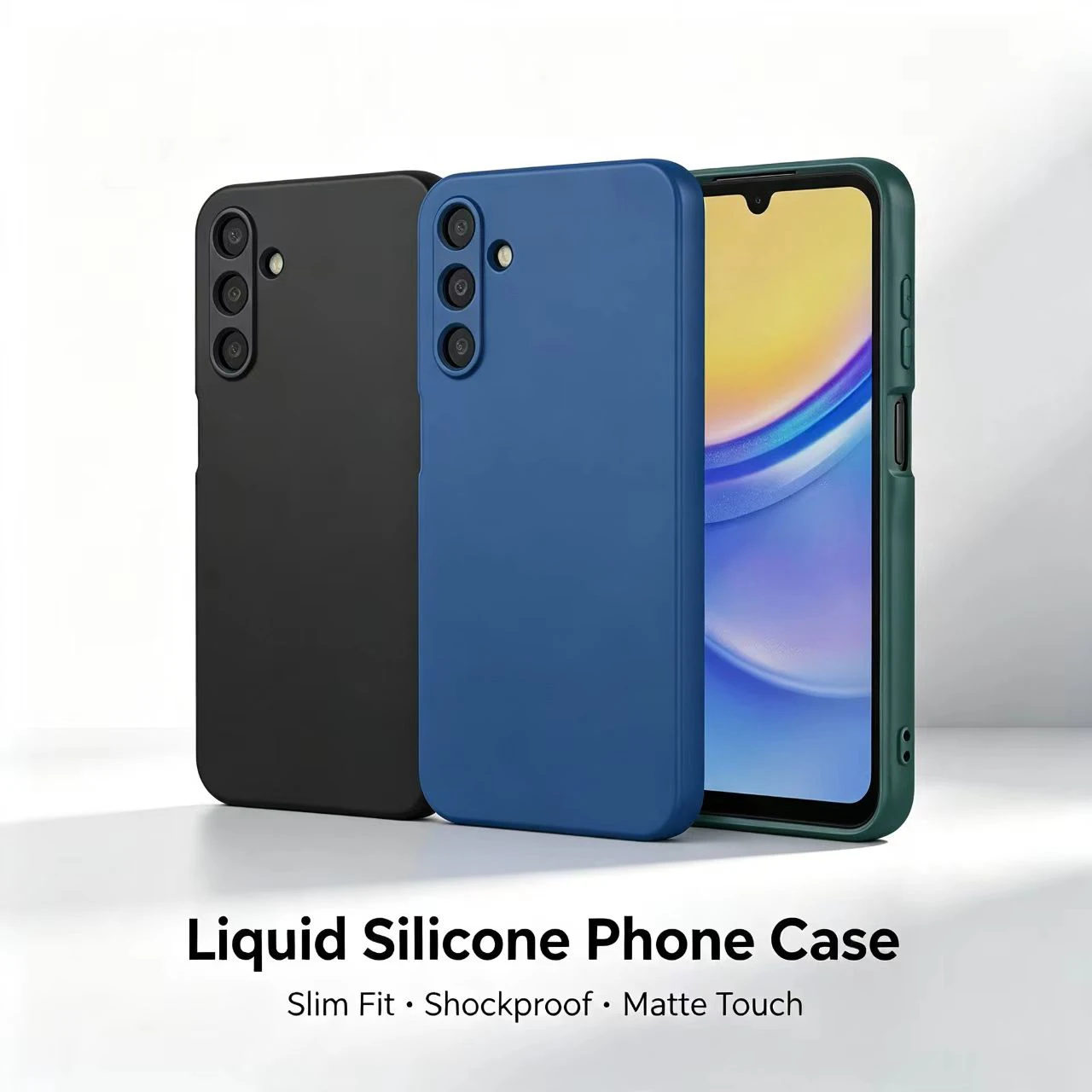 Einfache Silikon-Handyhülle für Samsung Galaxy S26 S25 S24 S23 S22 S21 S20 FE S26 Plus S25 Ultra A17 A27 A37 A57 A18 Rückseite