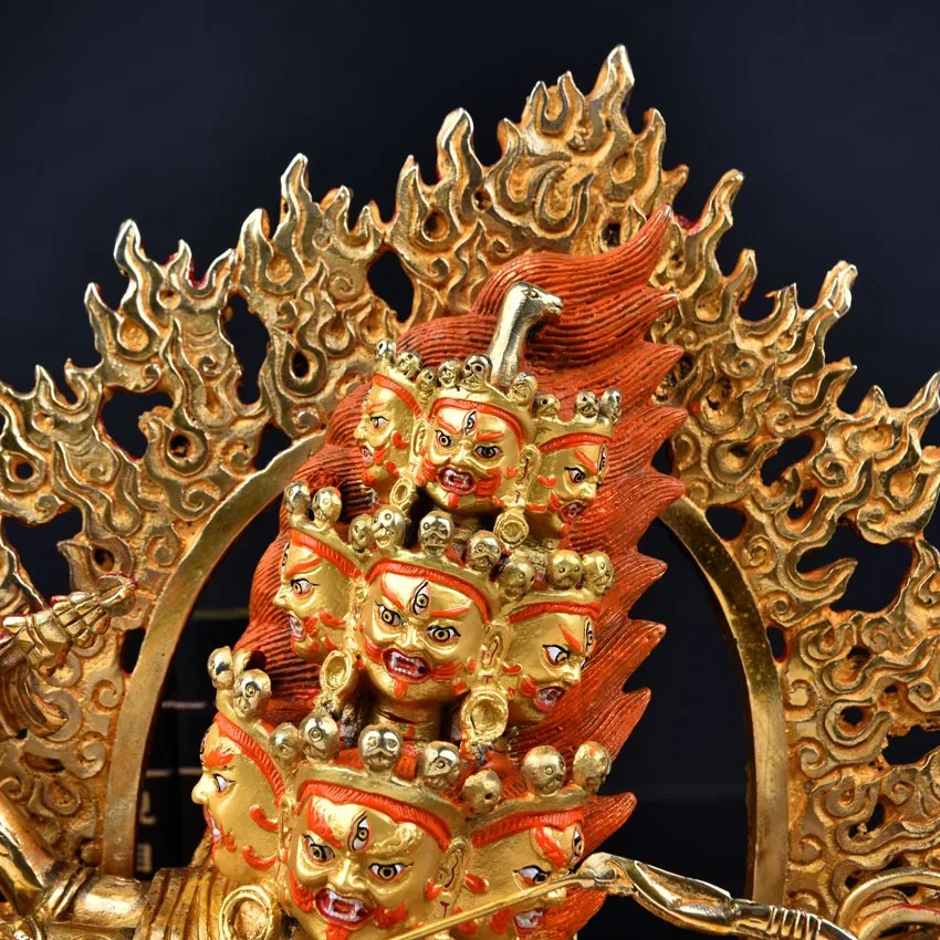 TOP GOOD  buddha wholesale statue # HOME Talisman Tibetan Buddhism Rahula Gilding brass 32