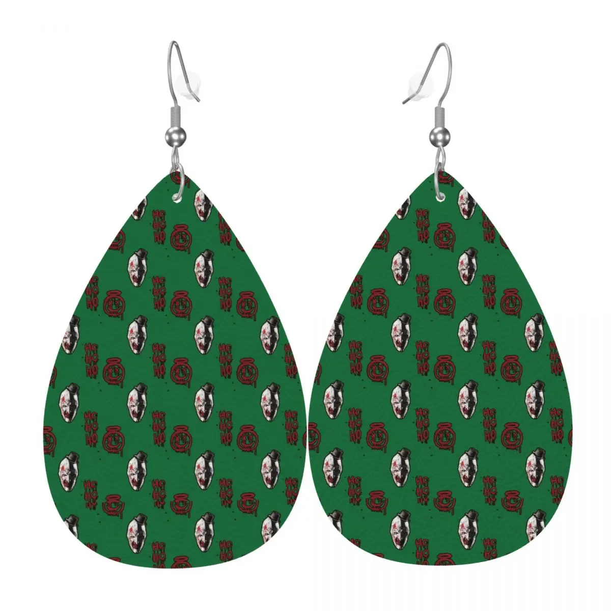 

Custom T-Terrifiers Leather Teardrop Earrings Fashion For Women Horror Movie Jewelry Accessories For Valentine's Day