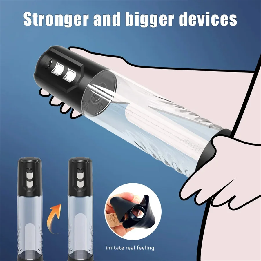 Electric Penis Pump Dick Enlargement Extend Cock Vacuum Pump Male Masturbator Penis Trainer Suction Adult Goods Sex Toys For Men