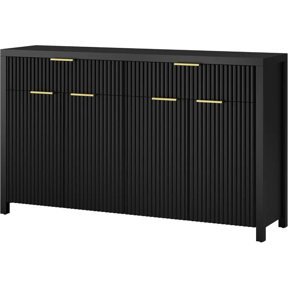 

Large 55 Black Sideboard Buffet Cabinet with Storage & Adjustable Shelves for Dining or Living Room