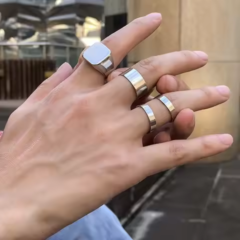 6Pcs/Set Vintage Silver Color Skeleton Skull Rings Set For Men Women Punk Gothic Metal Geometric Knuckle Ring Jewelry Anillos