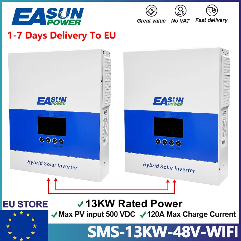 EASUN 18.6KW 12.4KW Hybride Omvormer 48V 230V 120A Mppt Lading Zuivere Sinus Off Grid omvormer Ondersteuning Parallel Met WIFI