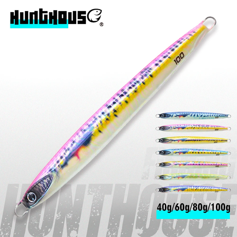 

Hunthouse 3D Printed Metal Jig Fishing Lure Jigging Trolling 40g/60g/80g/100g Hard Bait UV Luminous Saltwater Tackle