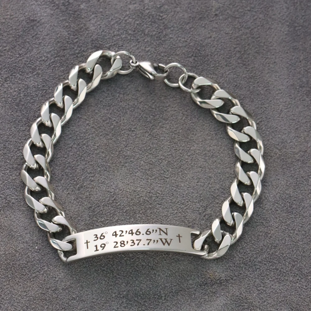 شخصية نقش رسالة معنى الرجال هدية ، الكوبية سلسلة سوار ، مخصص الرجال أبي الأب زوج صديقها هدية ، عيد الحب'