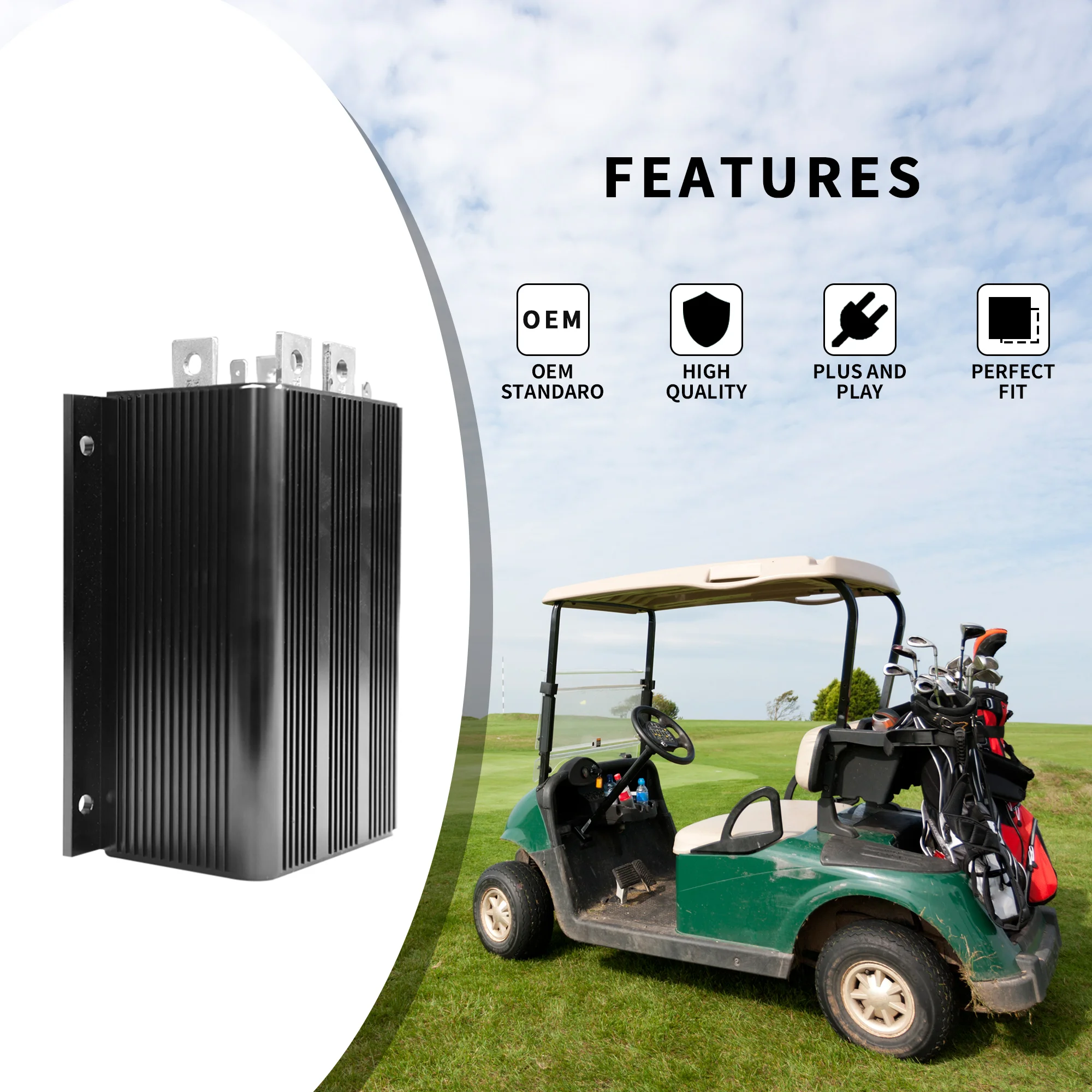 

1204M-4201 36V 275A 0-5KΩ Curtis Speed Controller Compatible with EZGO Golf Carts DC Motor Controller, 1204-032 1204027