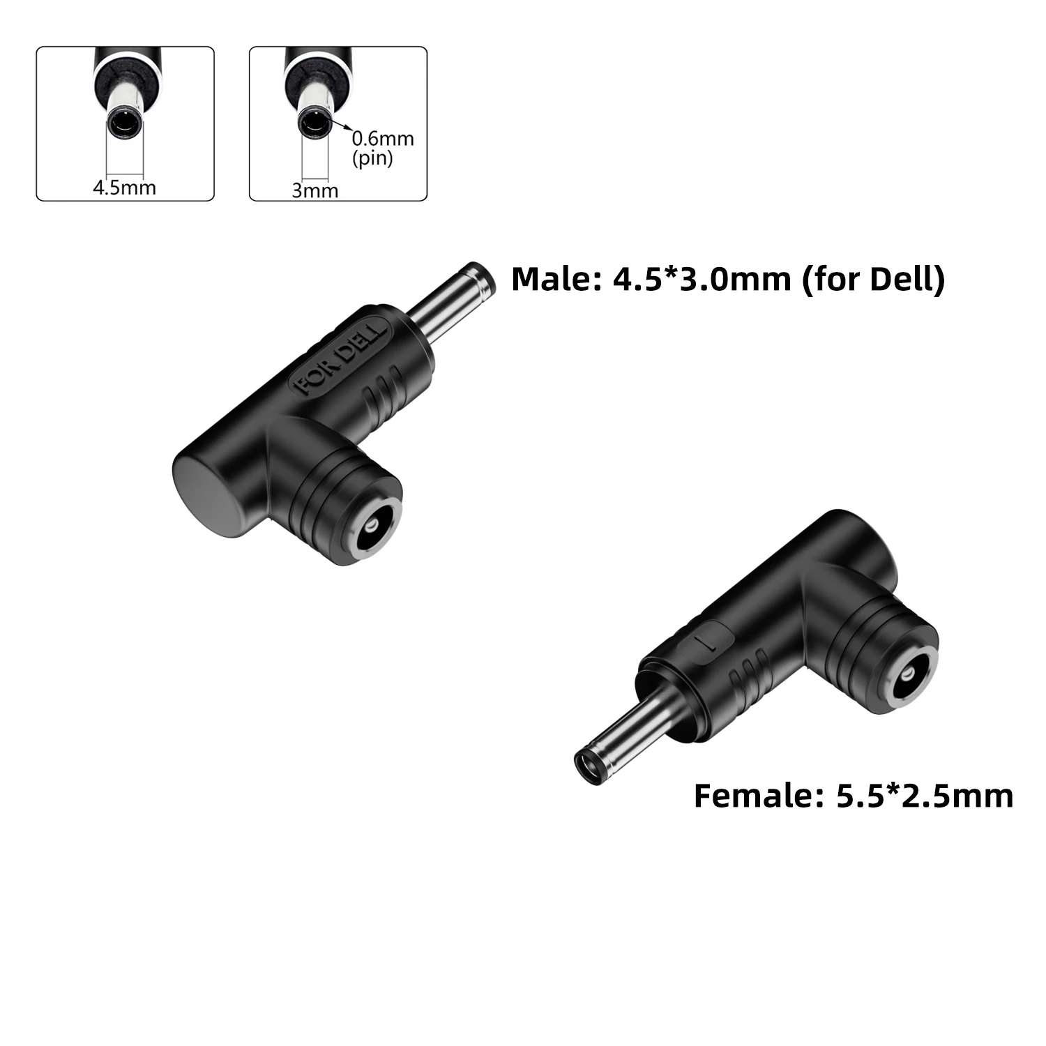 5.5*2.5mm to 4.5*3.0mm Pin Laptop Charger Connector 240W DC Power Adapter for Dell HP Laptop Power Supply Connector Converter