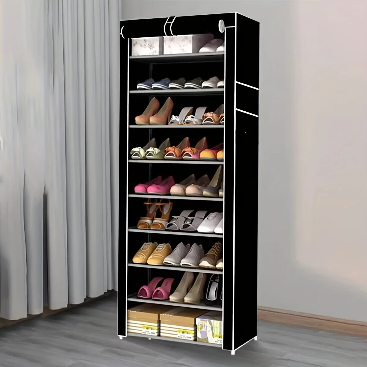 1pc-Multi layered dustproof shoe cabinet space shoe rack, furniture and home storage shoe rack image 4