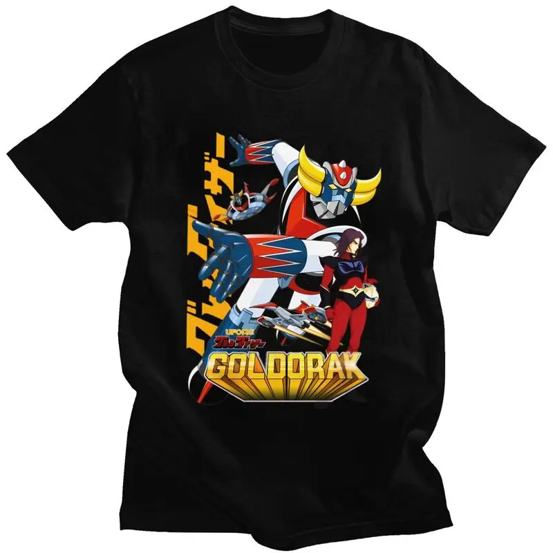 Camisetas clásicas personalizadas de Goldrake UFO Robot Grendizer, camiseta de Anime Goldorak para hombre, camiseta de calle, camiseta 100% ajustada de algodón Merch