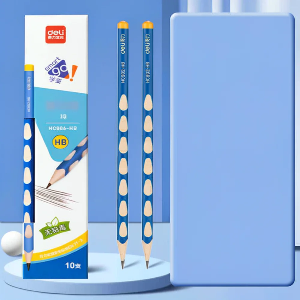 For Deli Graphite Pencils Triangular Grip Ergonomic Design School Stationery Kids Writing Exam Supplies HB 2B Lead Pens