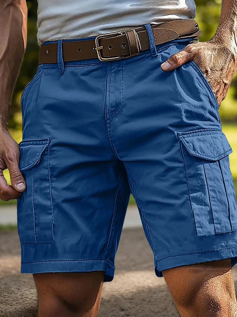 Zomer cargo shorts voor heren, casual en stijlvol, rechte pijpen, sportieve shorts met meerdere zakken, shorts tot halverwege de dij, tactische shorts - afbeelding 2