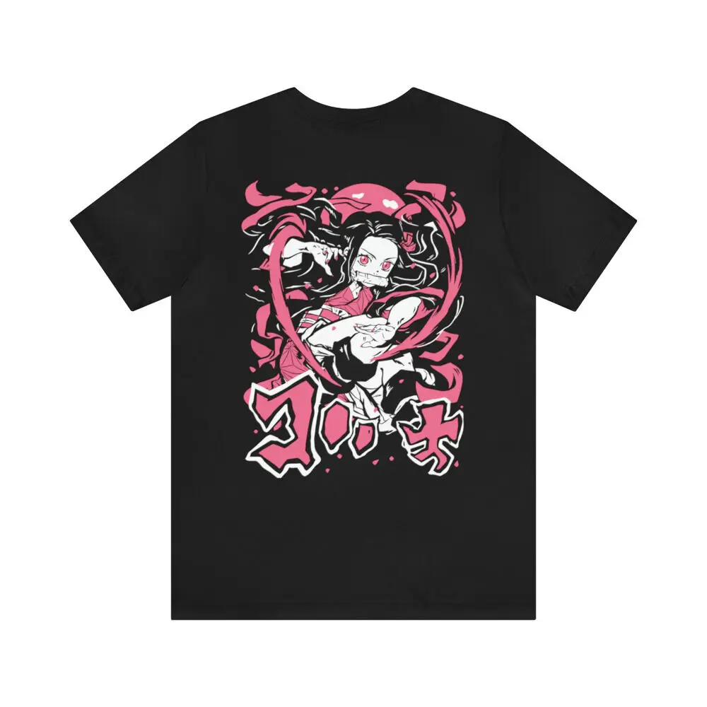 Nezuko Kamado graphic tees, Demon Slayer shirt, Front and back print anime shirt