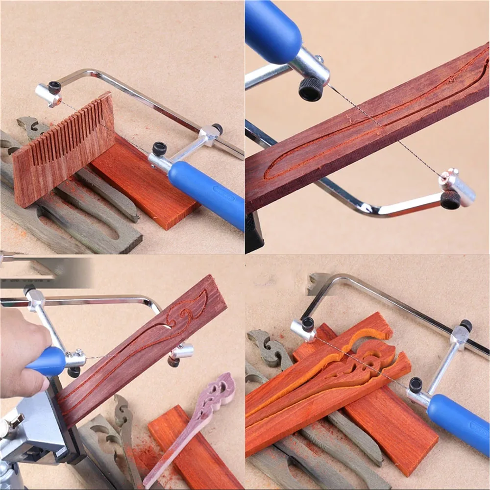 12Pcs 130mm Scroll Saw Blades  Jig Saw Blades Spiral Teeth 8 Kinds Wood Saw Blades For Carving 12Pcs With Chuck U Saw Blade