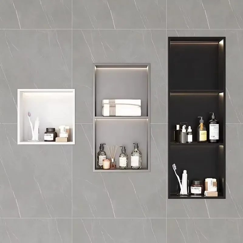 High Quality Modern 3-Tier 304 Stainless Steel Recessed Bathroom Shower Storage Niche