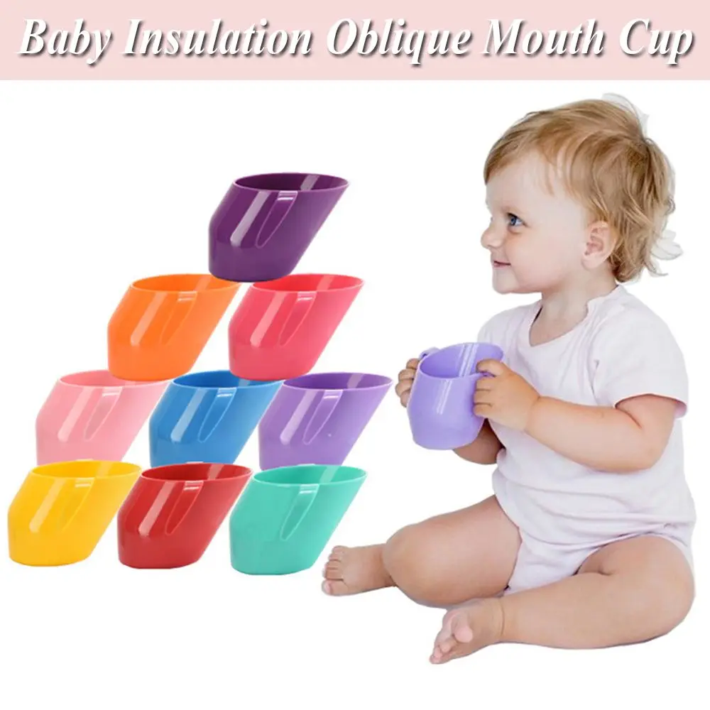 Baby Insulation Oblique Mouth Cup Leakproof Infant Learning Drinking Cups Tumble Resistant Baby Drinking Cups for Baby Kids