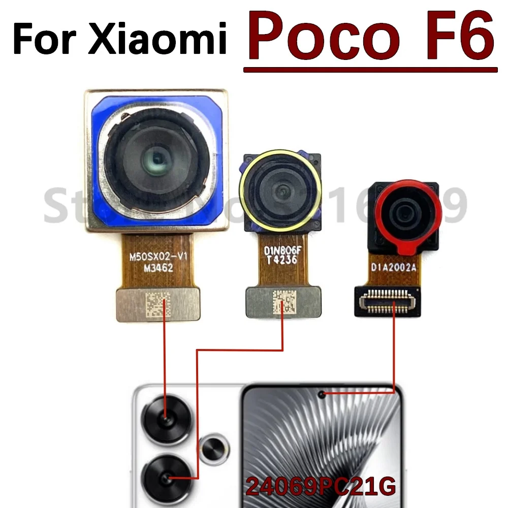 

Front Rear Camera For Xiaomi Poco F6 PocoF6 Backside Facing Frontal Selfie Back Camera Module Replacement Parts