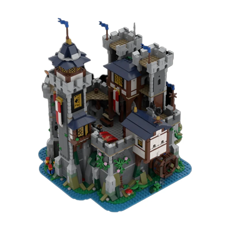 MOC- 142479   Cidade streetscape série castelo arquitetura moc bloco de construção diy modelo educação brinquedos crianças presentes natal3223p