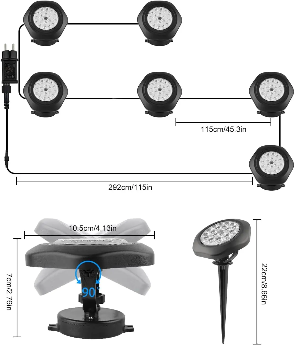 Imagem -06 - Rgb Led Underwater Swimming Pool Lighting Pond Light Ip68 Impermeável Jardim Aquário Tanque Gramado Fonte da Lâmpada com Controle Remoto