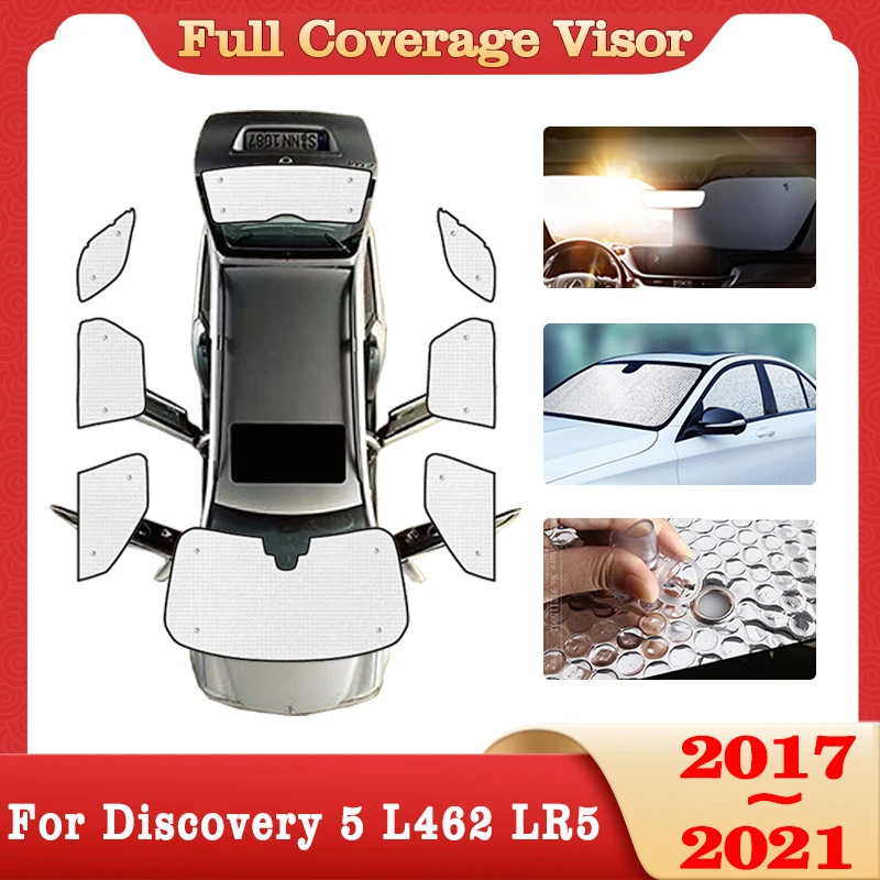 

Car Full Coverage Sunshade For Land Rover Discovery 5 L462 LR5 2017 2018 2019 2020 2021 Windshield Side Window Visor Accessories