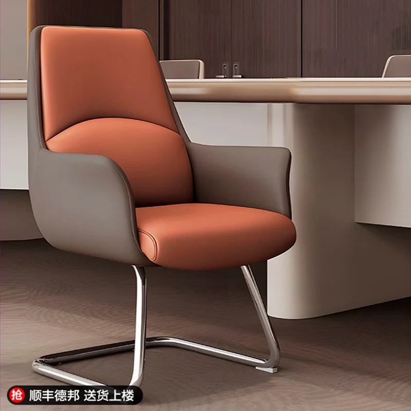 Sedia da ufficio in pelle da studio Playseat Sedia da ufficio per computer in pelle di lusso Bracciolo di design Nordic Sillas De Oficina Mobili da salone