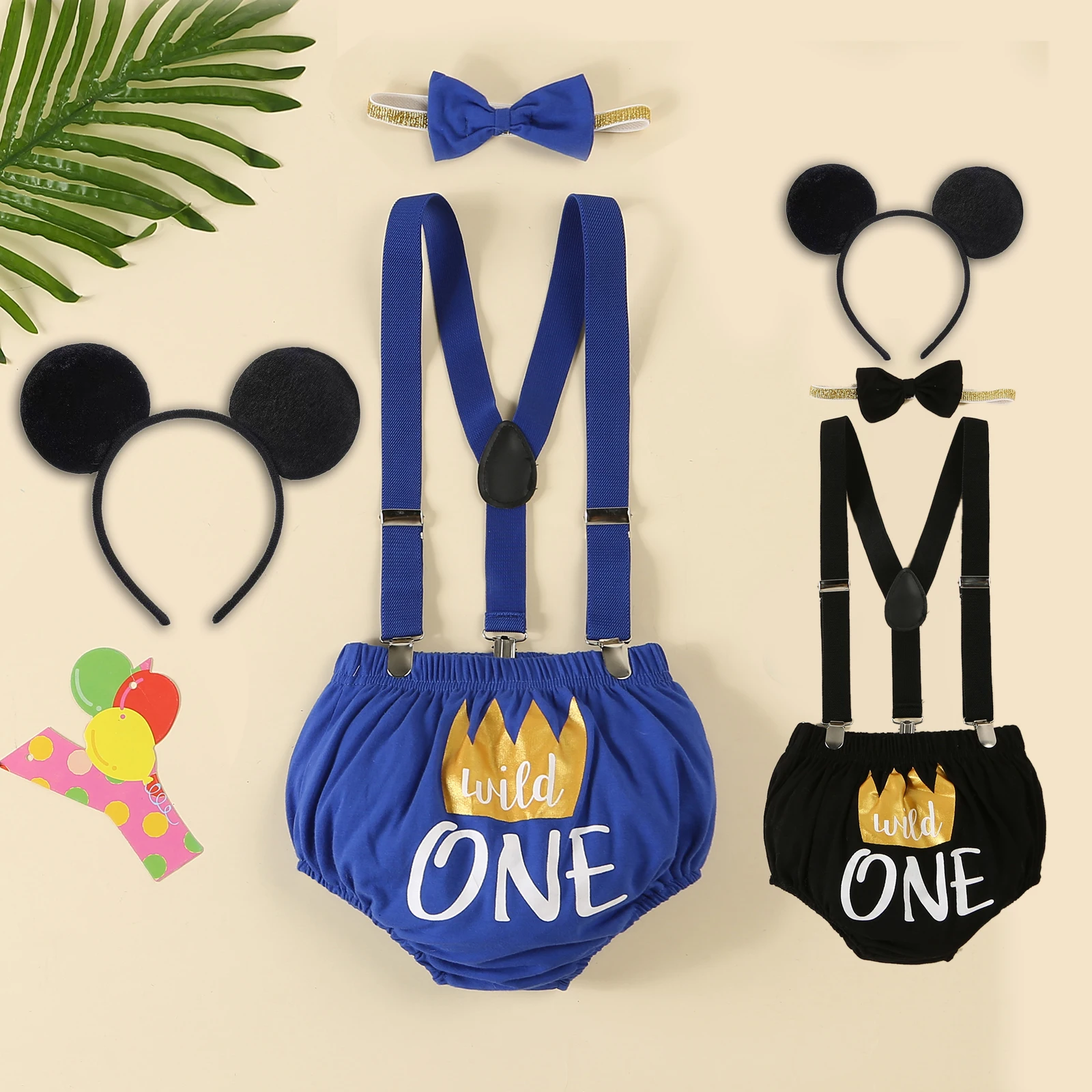 

Комплект из 3 предметов для фотосессии на первый день рождения малыша: милые шорты из полипропилена с бантом и подтяжками, набор одежды для детской фотосессии