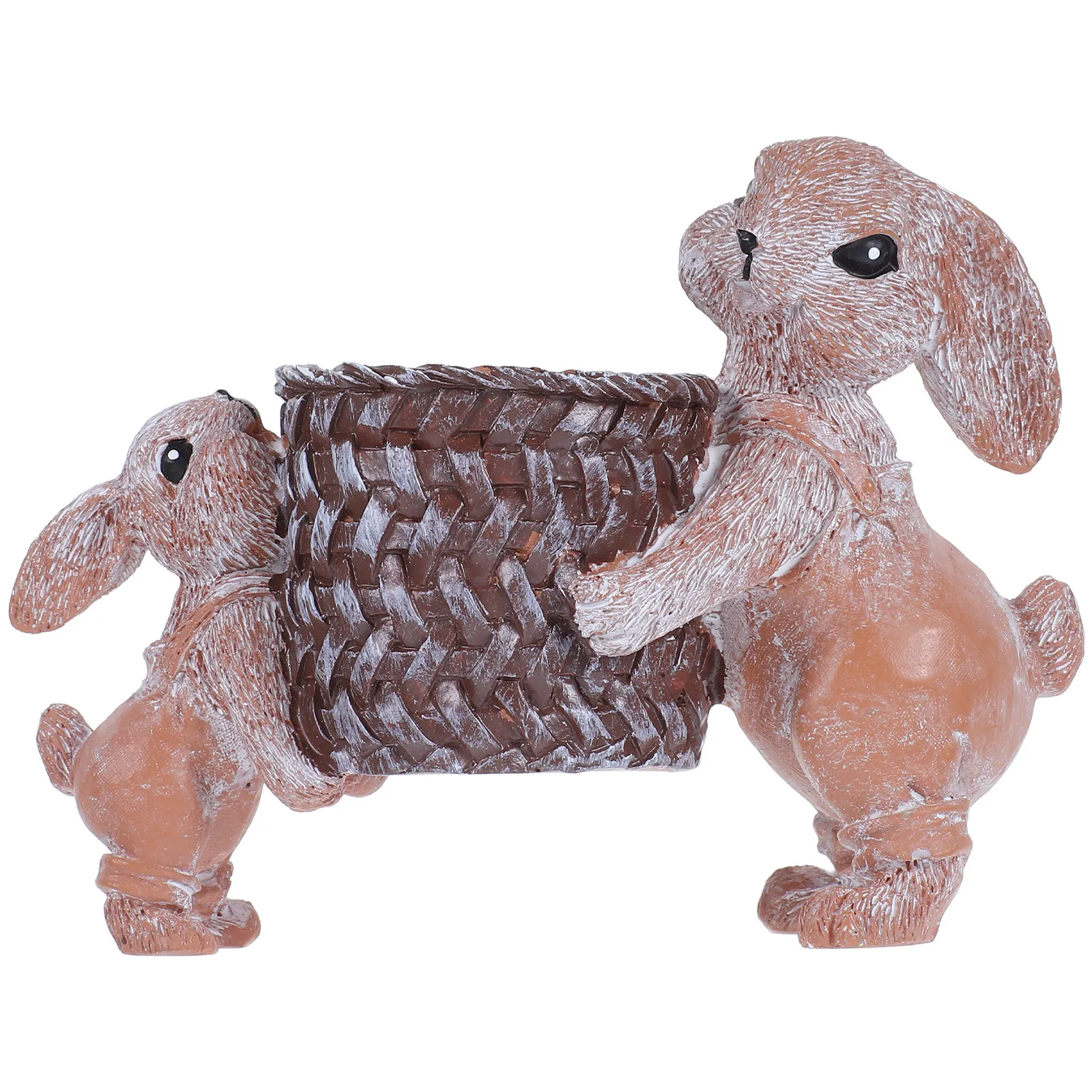 Easter Resin Bunny Pen Holder Cute Rabbit Desktop Organizer Pencil Brush Holder Basket Home Decor Cute Animal Pen Cup