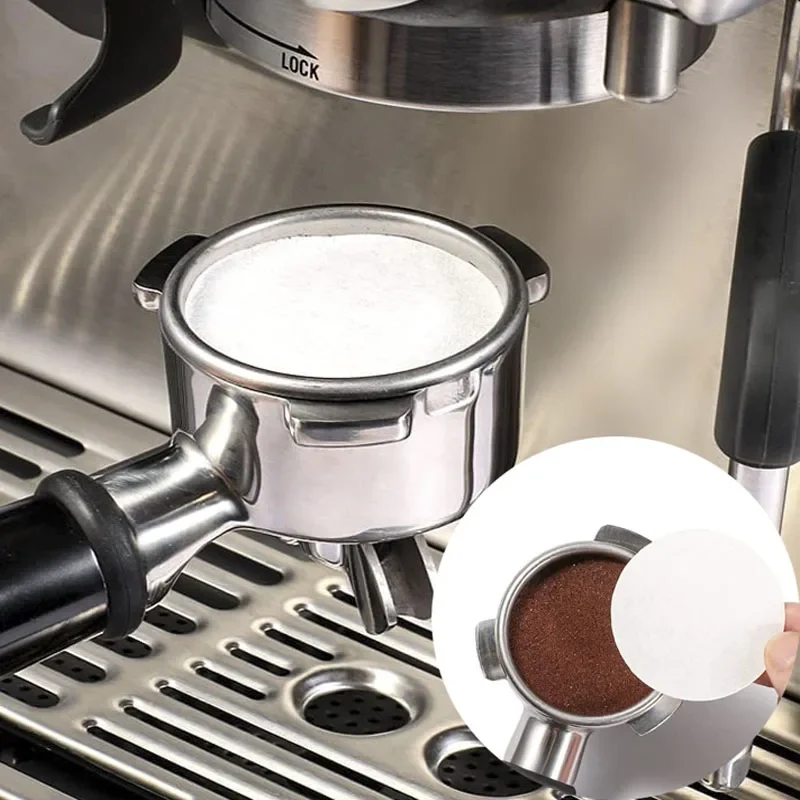 

100 Pieces Coffee Paper Filter, Espresso Machine Powder Bowl Filter for 51/54/58mm Puck Screen Coffee Portafilter Basket