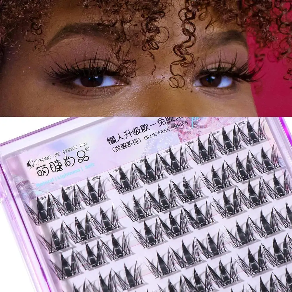 Pestañas postizas autoadhesivas dulces, pestañas postizas suaves de cómic, pestañas postizas DIY de larga duración, maquillaje de pestañas postizas sin pegamento