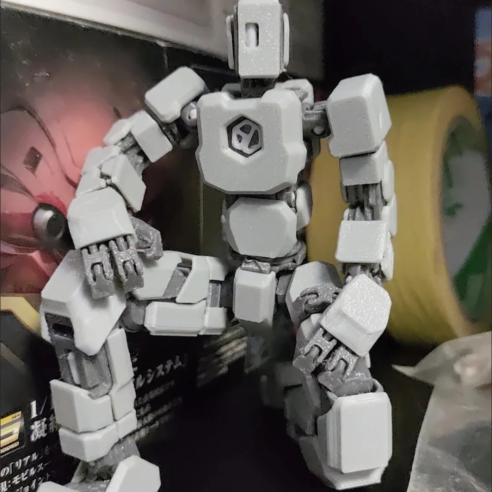 3d Printed Multi Jointed Full Articulated Mecha Robot Action Figure Pink Mechanical Style Stress Relief Toy For Adult Collectors