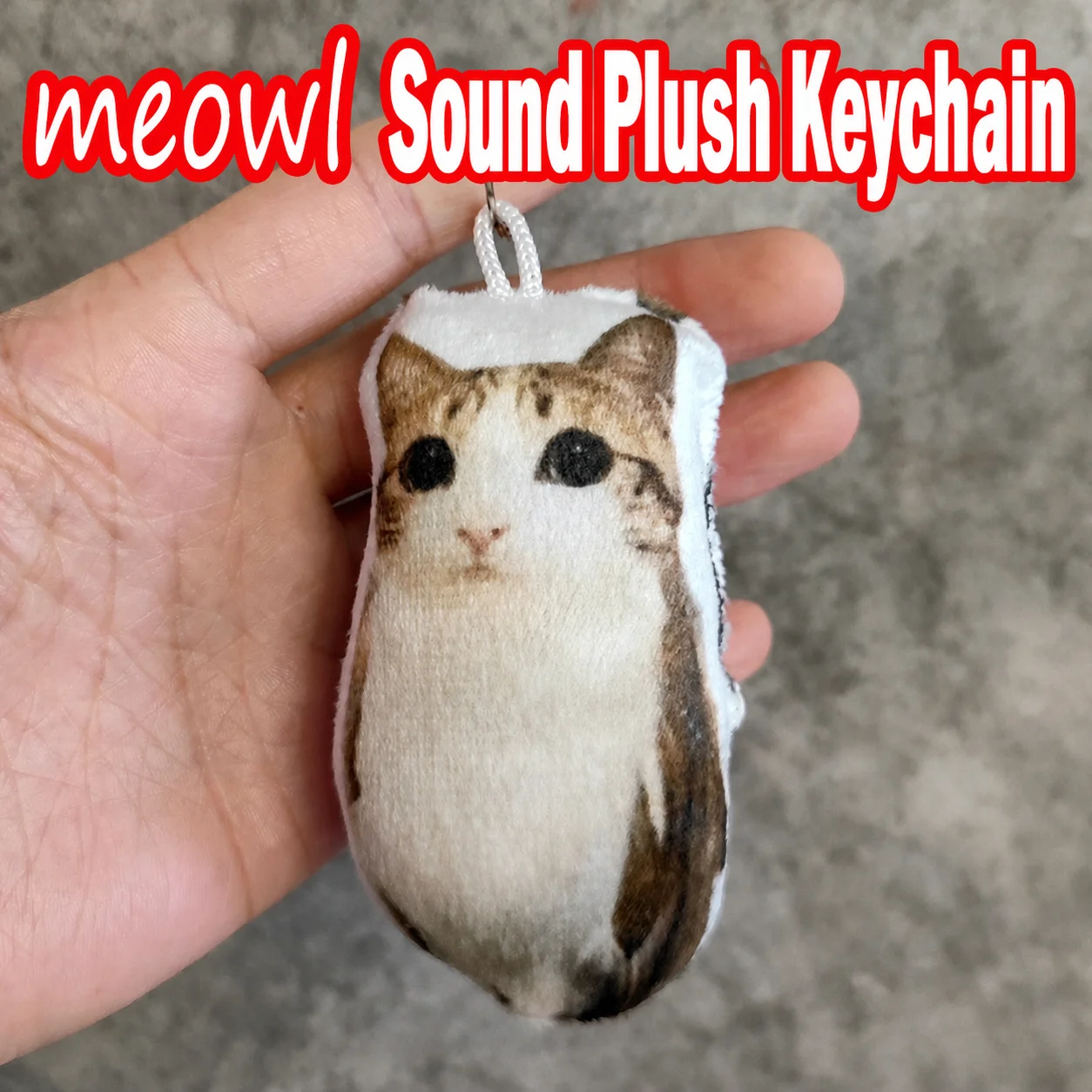 Katzen-Plüsch-Schlüsselanhänger mit Geräuscheffekt, Lustiger Miau-Sound, Weicher Plüsch-Anhänger für Handtasche, Rucksack, Schlüssel und Taschendekoration
